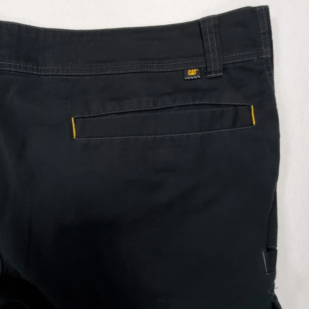 CAT Caterpillar Work Cargo‎ Pants Black Mens 48x30 Heavy Duty Stretch Utility